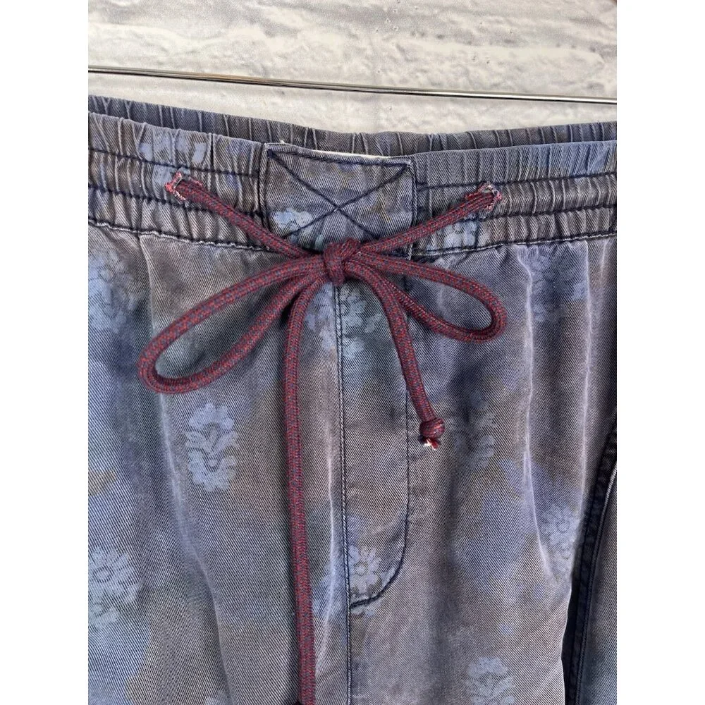 BY ANTHROPOLOGIE Women's Navy Sublte Floral Elastic Waist Joggers Small - Picture 3 of 6